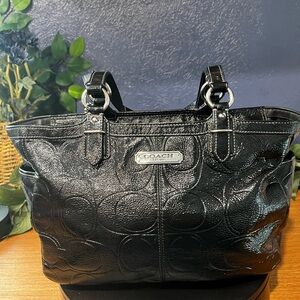 Coach Black Patent Leather Tote